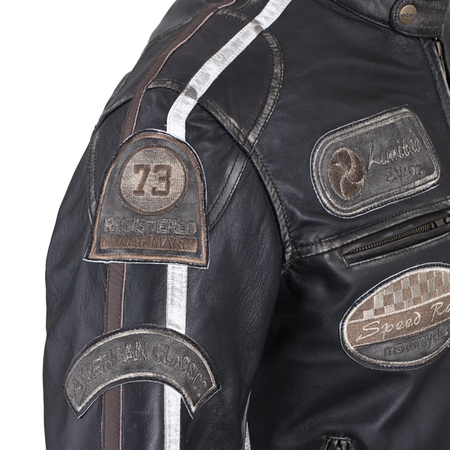 Pánska kožená moto bunda W-TEC Sheawen Vintage - čierna