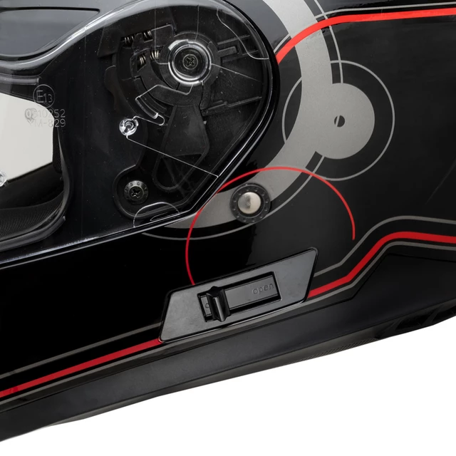 Kask motocyklowy zamknięty z blendą W-TEC Yorkroad Fusion - Czarny Szary Czerwony Błyszczący