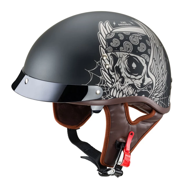 Motorcycle Helmet W-TEC Black Heart Longroad - Wings Skull - Wings Skull
