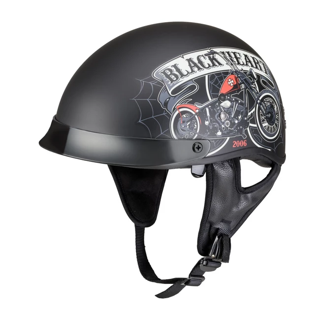 Motorcycle Helmet W-TEC Black Heart Rednut - Skulls/Matt Black - Motorcycle/Matt Black