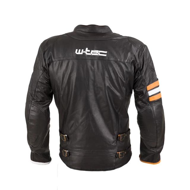 Skórzana kurtka motocyklowa W-TEC Brenerro - Black-Orange-White