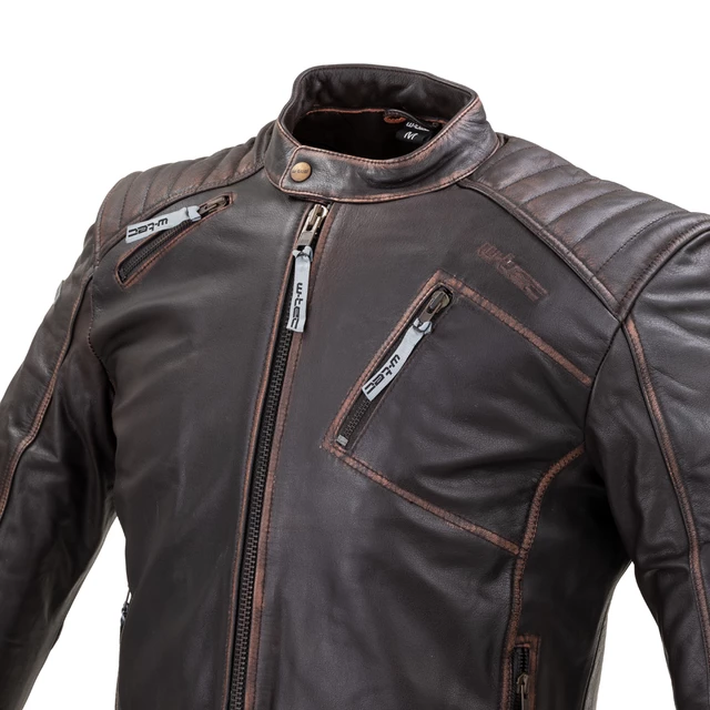 Kožená moto bunda W-TEC Embracer - Vintage Dark Brown