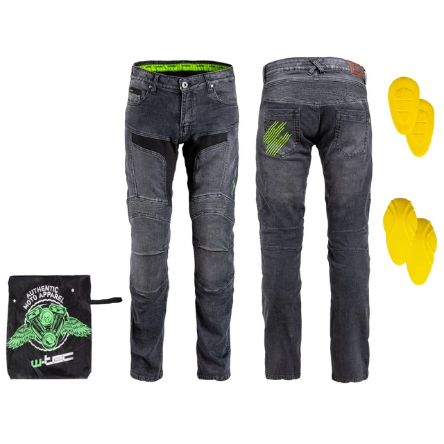 Pánske moto jeansy W-TEC Alfred CE - šedá - šedá
