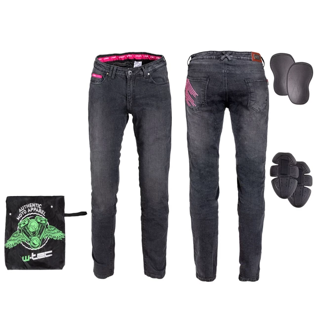 Women’s Motorcycle Jeans W-TEC Leonarda - Black - Black