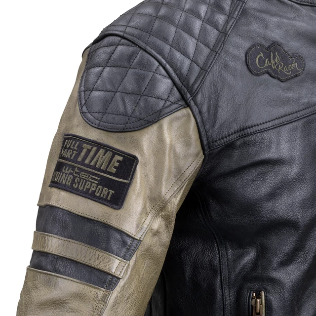 Men’s Leather Motorcycle Jacket W-TEC Kostec - Black