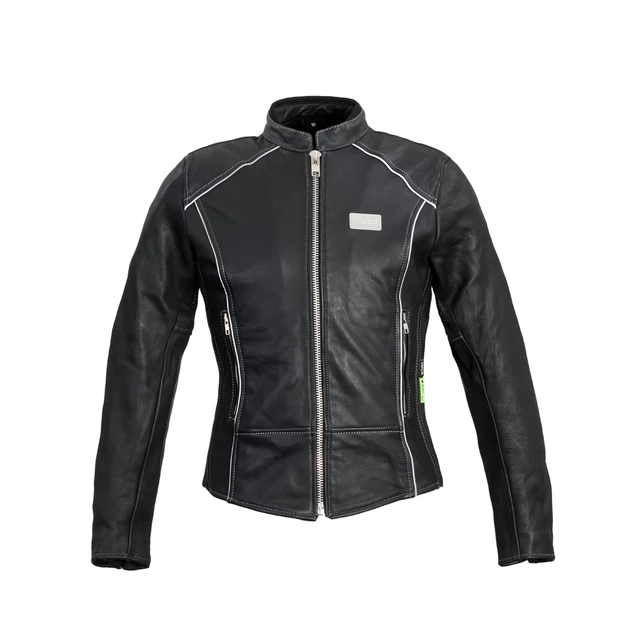 Women’s Leather Motorcycle Jacket W-TEC Hagora - Matte Black - Matte Black