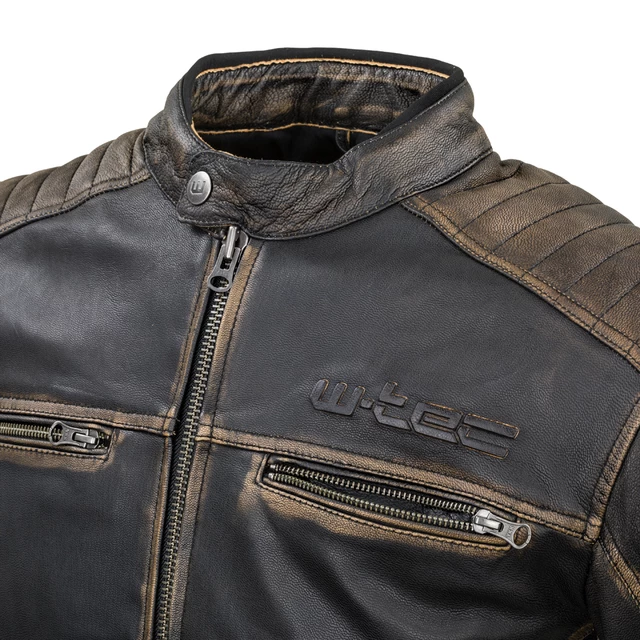 Skórzana kurtka motocyklowa W-TEC Mungelli - Brązowy Vintage