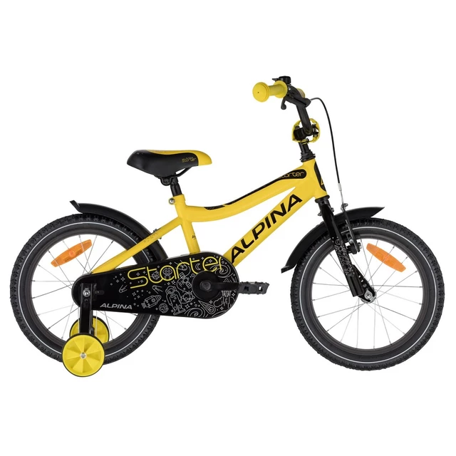 Rower dziecięcy ALPINA Starter 16" - Niebiesko-pomarańczowy - Żółty