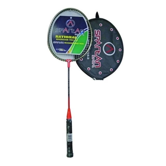 Badmintonová raketa SPARTAN DROP SHOT - červeno-bronzová