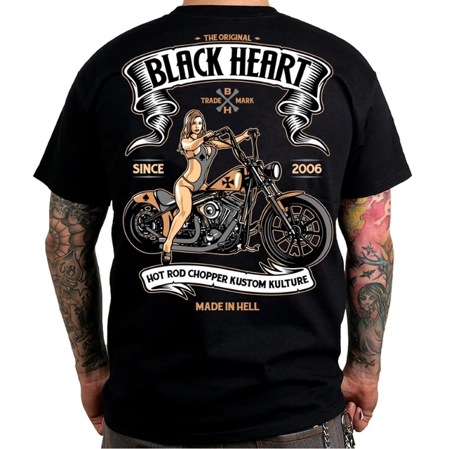 Koszulka na motor BLACK HEART Carmen - Czarny