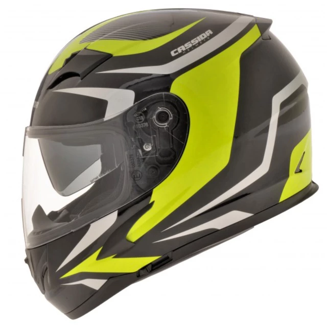 Motorcycle helmet Cassida Integral 2.0 black-gray-yellow fluo