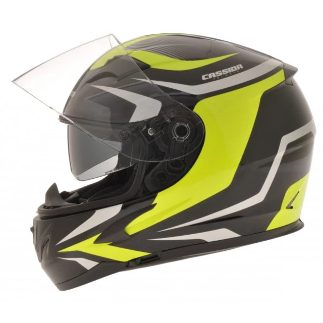 Motorcycle helmet Cassida Integral 2.0 black-gray-yellow fluo