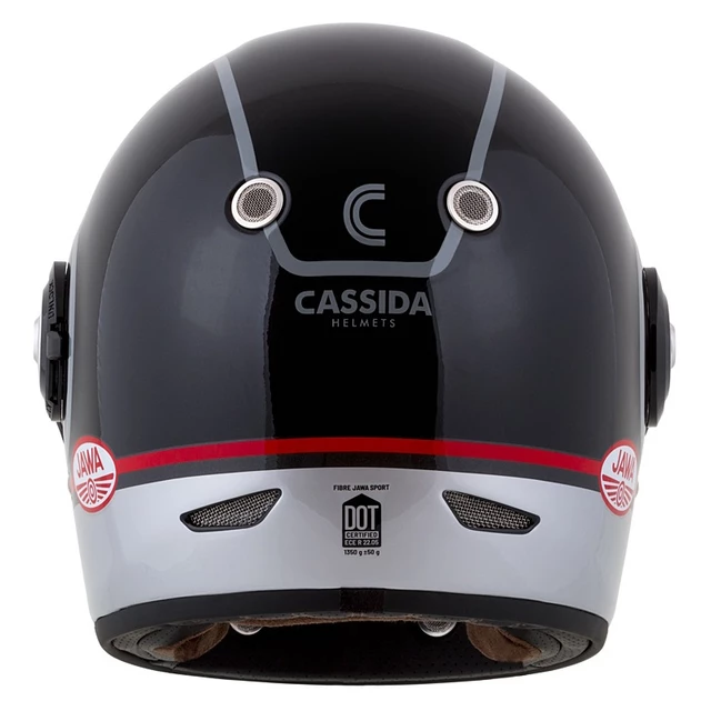 Motorcycle Helmet Cassida Fibre Jawa Sport Black/Silver/Red