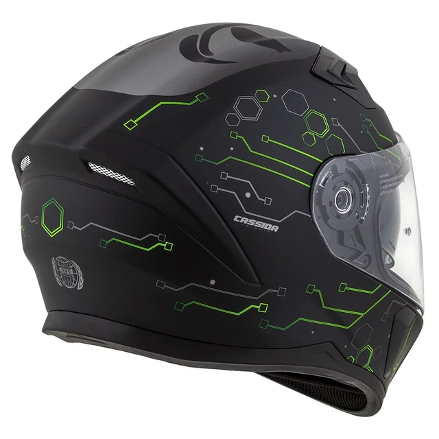 Motorcycle Helmet Cassida Integral 3.0 Hack Vision Matte Black/Green