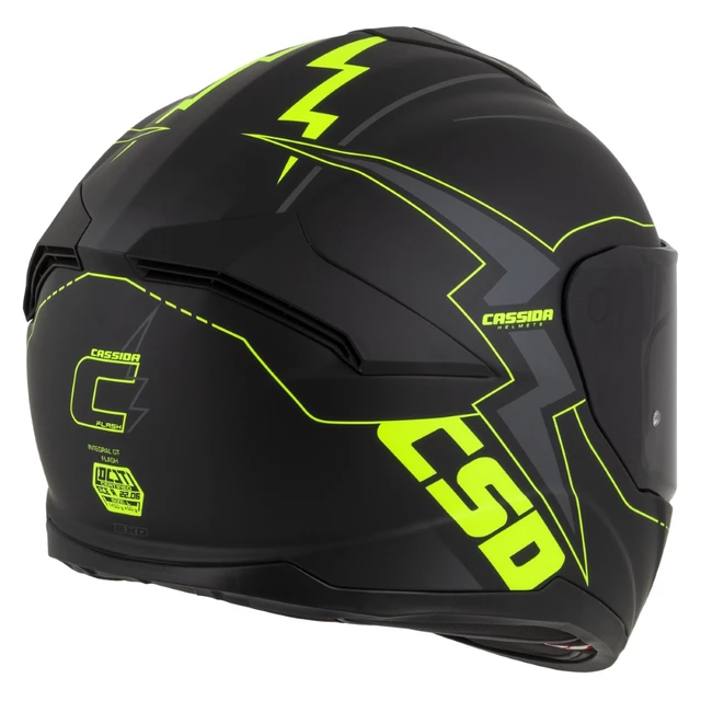 Motorcycle Helmet Cassida Integral GT 2.1 Flash Matte Black/Fluo Yellow/Dark Gray