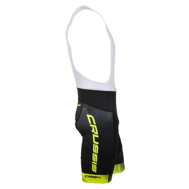 Men’s Cycling Shorts w/ Suspenders Crussis CSW-050 - Black-Fluo Yellow - Black-Fluo Yellow