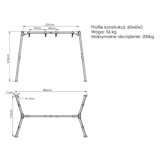 Dupla hinta 2 üléses keret PREMIUM MO-013 - Marbo Sport