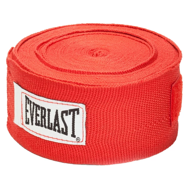 Boxerské bandáže Everlast Handwraps 300 cm - biela - červená