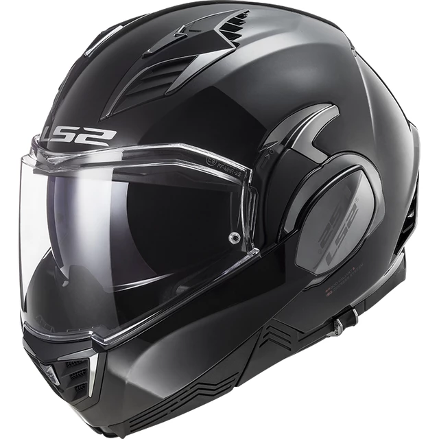 Flip-Up Motorcycle Helmet LS2 FF900 Valiant II Solid P/J - Gloss Black