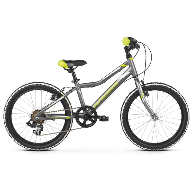 Gyerek kerékpár Kross Hexagon Mini 1.0 20" - modell 2020 - Grafit / Lime / Ezüst Fényes