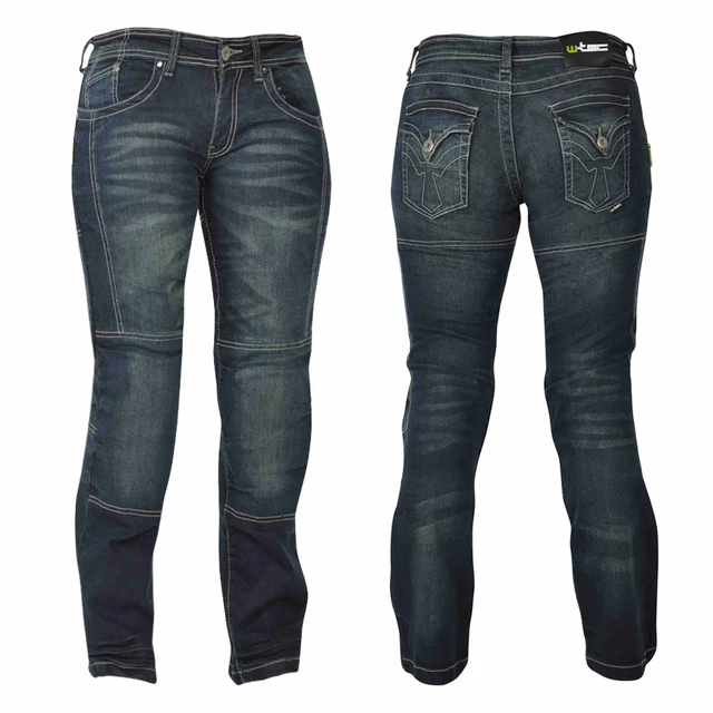 Damskie jeansowe spodnie motocyklowe W-TEC Alinna - Ciemny niebieski - Ciemny niebieski