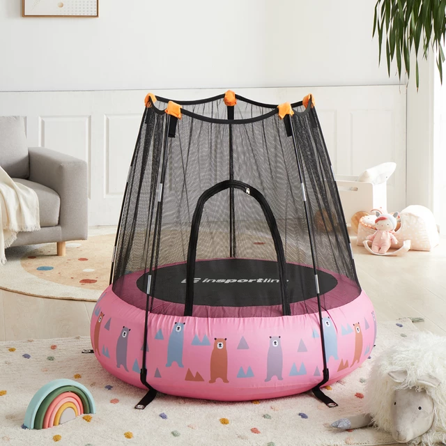 Pompowana trampolina dla dzieci z siatką inSPORTline Nufino 120 cm - OUTLET