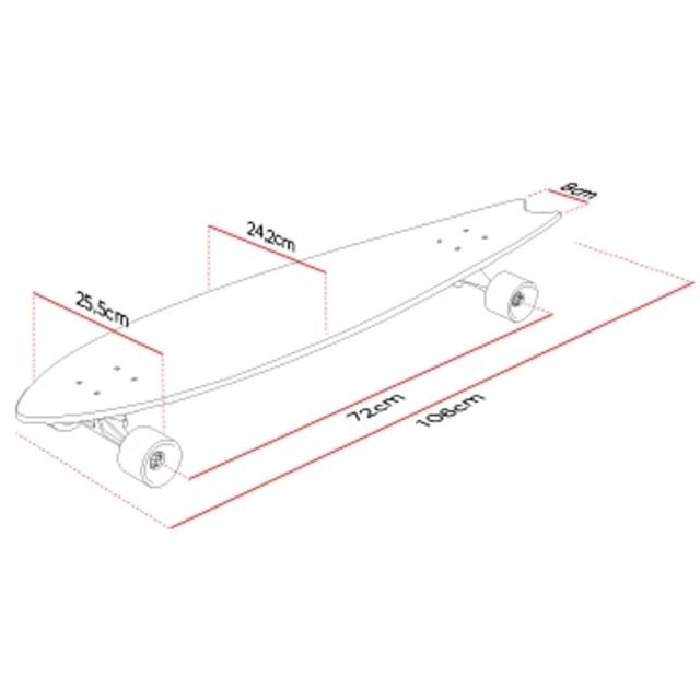 Longboard Street Surfing Fishtail - The Leaf 42"