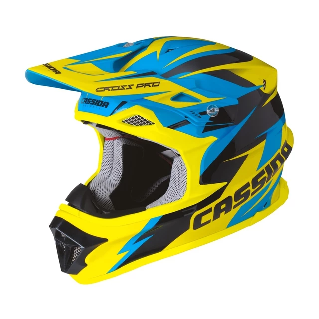 Motocross Helmet Cassida Cross Pro - Blue/Fluo Yellow/Black