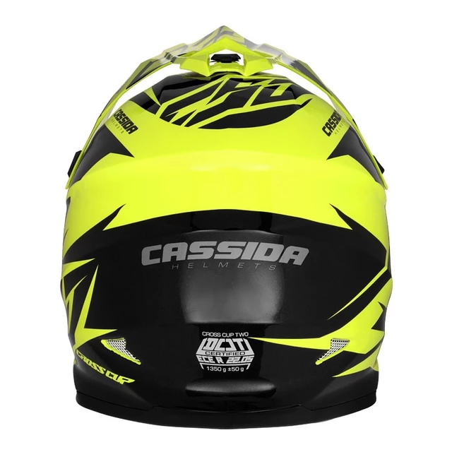 Motocross bukósisak Cassida Cross Cup Two - sárga fluo/fekete/szürke