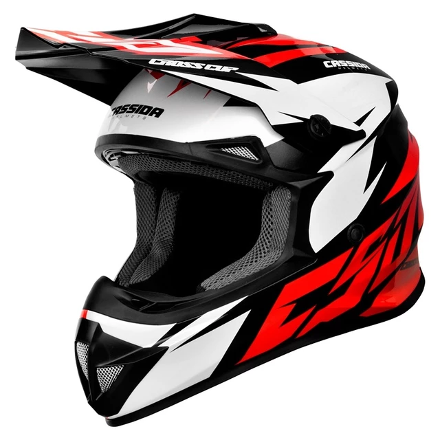 Motocross Helmet Cassida Cross Cup Two - Fluo Yellow/Black/Grey - Red/White/Black