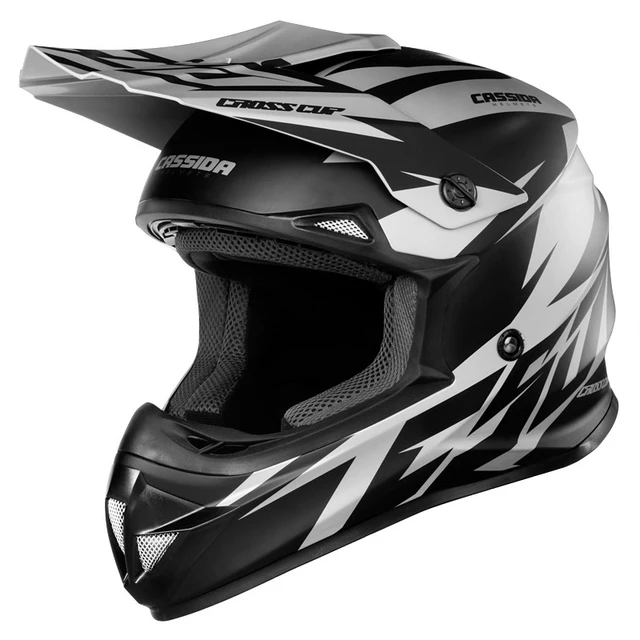 Motocross Helmet Cassida Cross Cup Two - Fluo Orange/White/Black/Grey - Matte Grey/Black