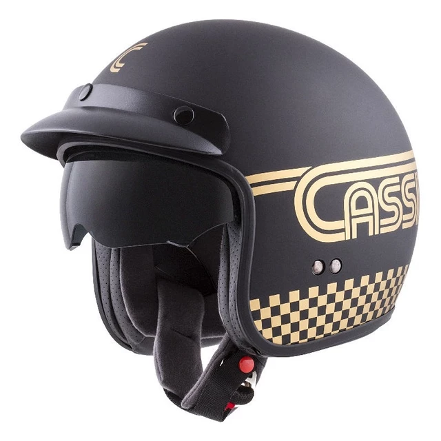 Motorcycle Helmet Cassida Oxygen Rondo - Black Matte/Gold - Black Matte/Gold