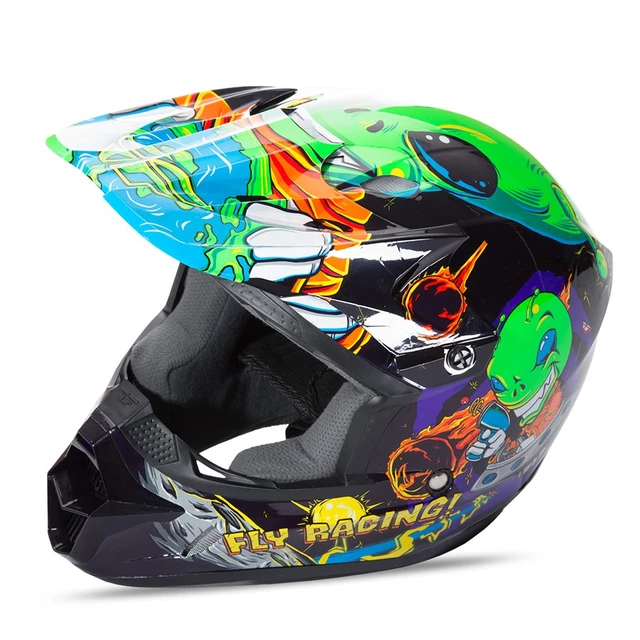 Fly Racing Kinetic Youth Invasion Kinder Motocross Helm - grün-schwarz