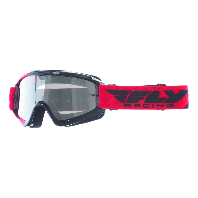 Fly Racing RS Zone Motocross Brille - schwarz/rot, klare Visier mit Zapfen für Sliden