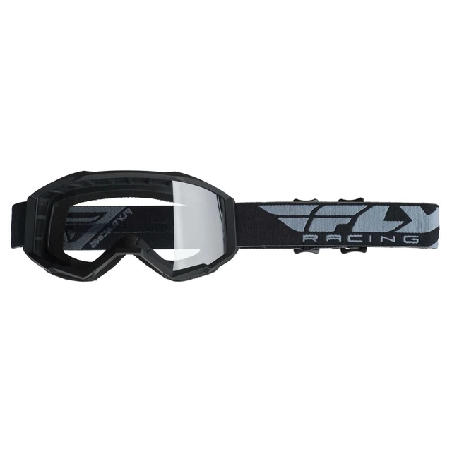 Children’s Motocross Goggles Fly Racing Focus Youth 2019 - Black, Clear Plexi without Pins