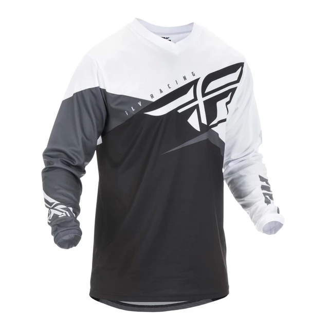 Motocross Jersey Fly Racing F-16 2019 - Black/White/Grey