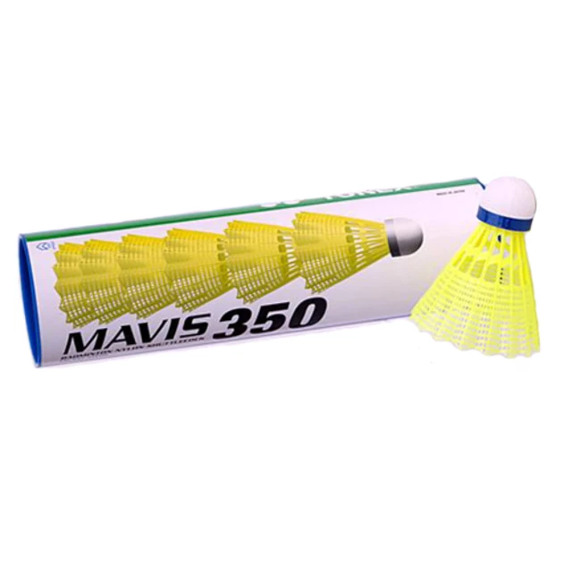 Yonex Mavis 350 Plastikbälle - gelber Federball - blauer Streifen