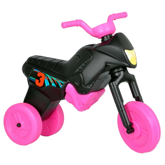 Das Kinderlaufrad Enduro Maxi - türkis - schwarz-rosa