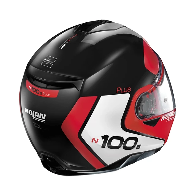 Nolan N100-5 Plus Distinctive N-Com Motorradhelm - Glänzendes Schwarz-Rot