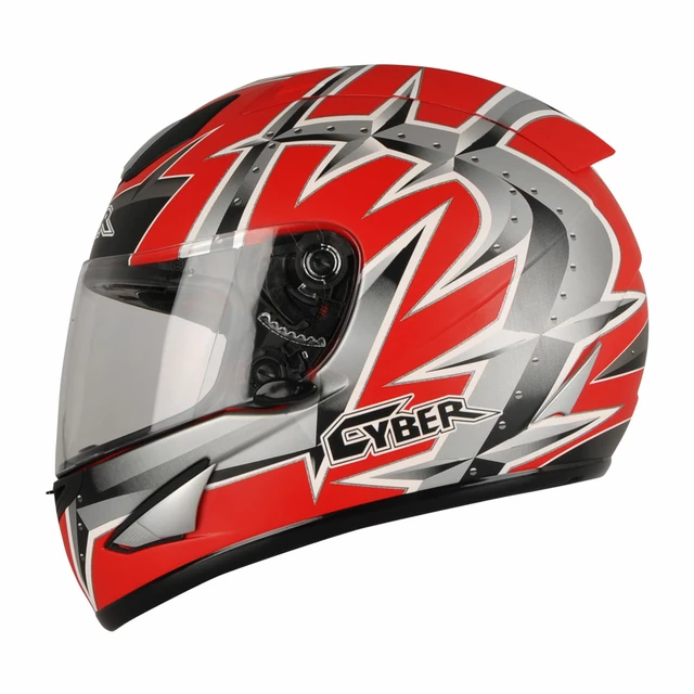 Motorcycle Helmet Cyber US 95 - Red and Graphics