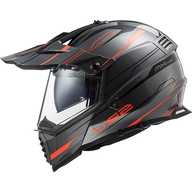 Motorcycle Helmet LS2 MX436 Pioneer Evo - Router Matt Black H-V Yellow