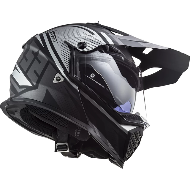 Motorcycle Helmet LS2 MX436 Pioneer Evo - Router Matt Black H-V Yellow