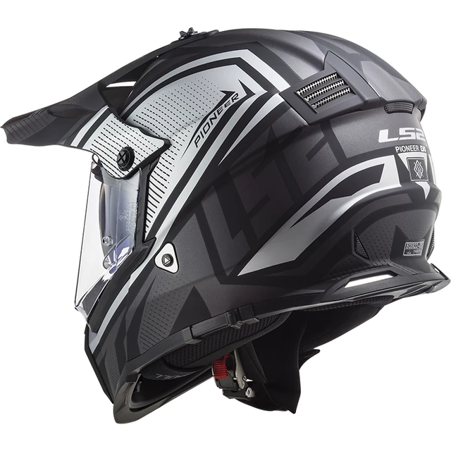 Motorcycle Helmet LS2 MX436 Pioneer Evo - Router Matt Black H-V Yellow