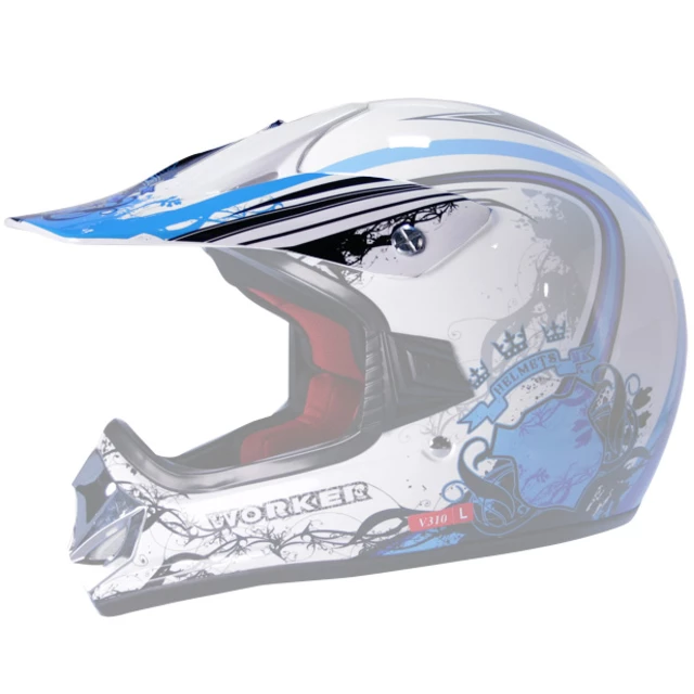 Replacement Visor for WORKER V310 Junior Helmet - White-Blue