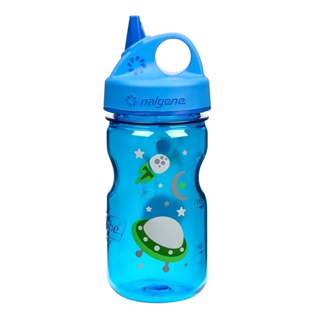 Butelka dla dzieci NALGENE Grip´n Gulp 350 ml - Zielony szlak - Niebieski obszar