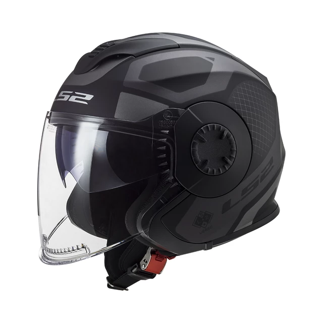 Motorcycle Helmet LS2 OF570 Verso Marker - Matt Black Titanium - Matt Black Titanium