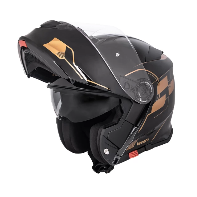 Flip-Up Motorcycle Helmet W-TEC Venero - Magic Matt Black