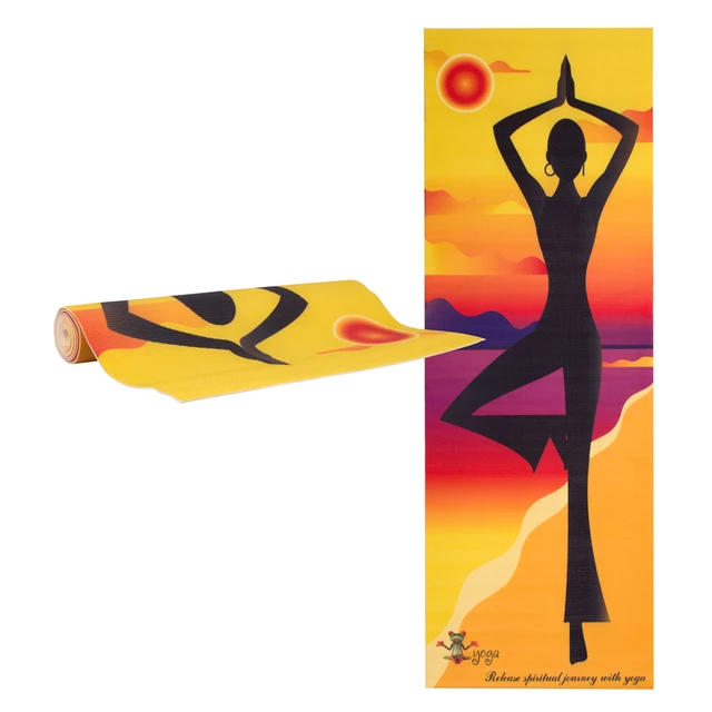Jóga podložka inSPORTline Medita 173x61x0,3 cm - yellow pose