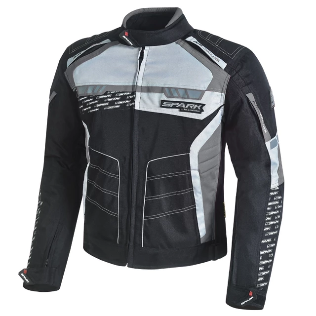 Men’s Textile Motorcycle Jacket Spark Mizzen - Black-Fluo - Black-Grey