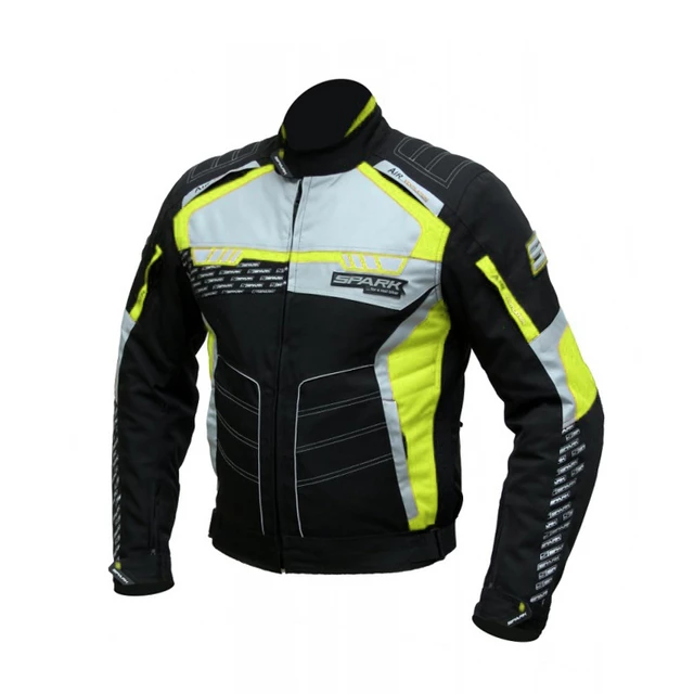 Pánská textilní moto bunda Spark Mizzen - černá-fluo